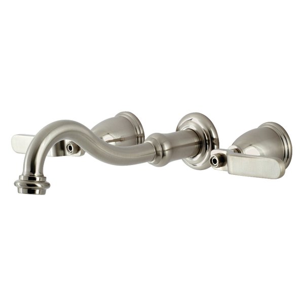 Kingston Brass KS3028KL Two-Handle Wall Mount Tub Faucet, Brushed Nickel KS3028KL